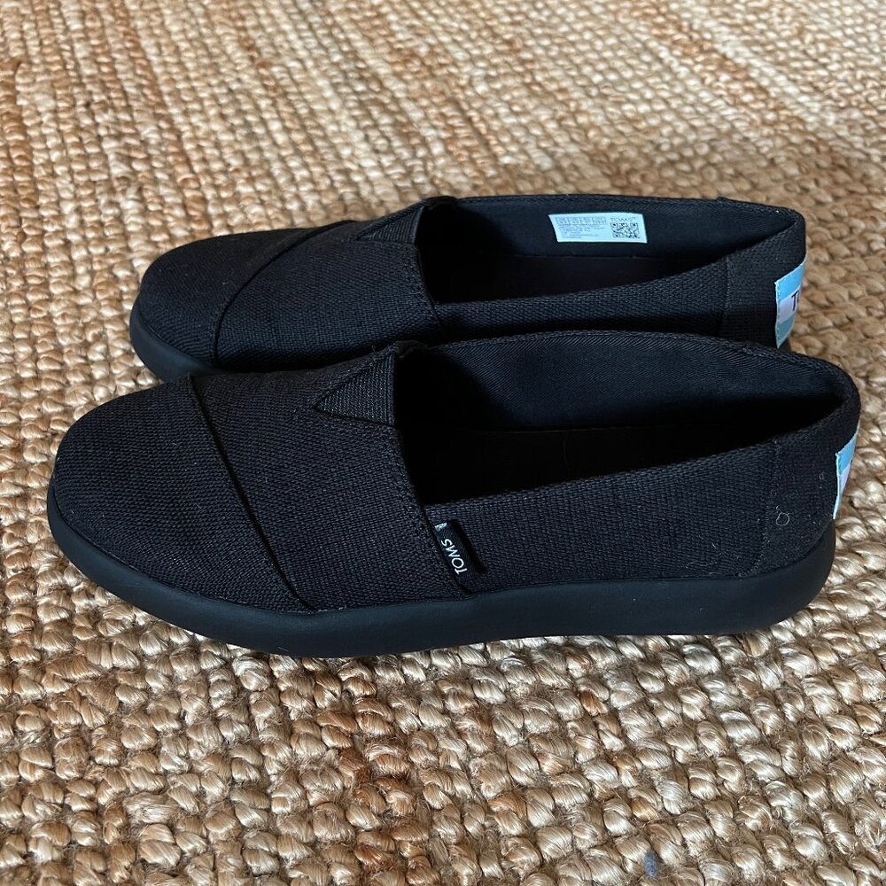 Toms Mallow Heritage Canvas Shoes - Black - Size 6.5